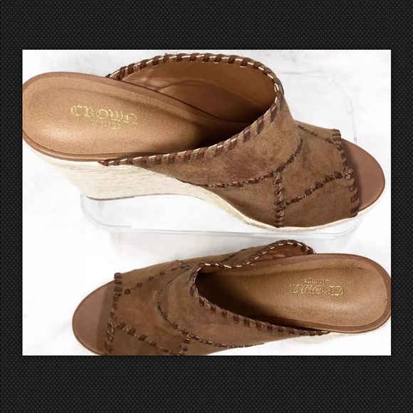 🆕Crown Vintage Mariana Brwn Heeled Mule Wedge 9.5 - Picture 5 of 7